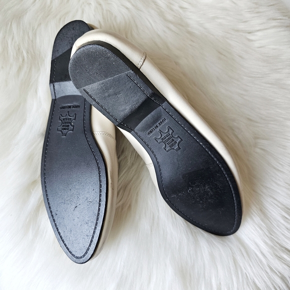 Air Flex Genuine Leather Studded Flat Loafers Cream Gold Embellished Shoes Sz 11 - Picture 8 of 16